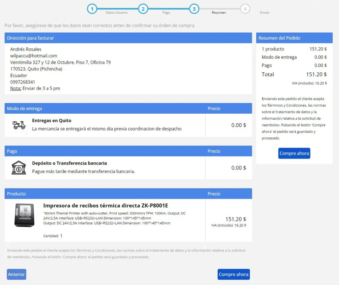 Confirma tu pedido Confirma tu pedido
